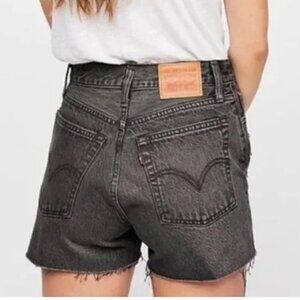 Levi's Washed Black High-Rise Denim Shorts